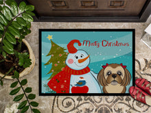 Load image into Gallery viewer, Snowman with Chocolate Brown Shih Tzu Doormat - 24x36 Decorative Floor Mat – Indoor/Outdoor Rug with Artistic Flair BB1869JMAT