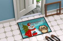Load image into Gallery viewer, Snowman with Chocolate Brown Shih Tzu Doormat - 24x36 Decorative Floor Mat – Indoor/Outdoor Rug with Artistic Flair BB1869JMAT