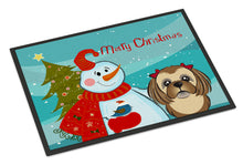 Load image into Gallery viewer, Snowman with Chocolate Brown Shih Tzu Doormat - 24x36 Decorative Floor Mat – Indoor/Outdoor Rug with Artistic Flair BB1869JMAT