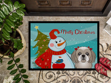 Load image into Gallery viewer, Snowman with Gray Silver Shih Tzu Doormat - 24x36 Decorative Floor Mat – Indoor/Outdoor Rug with Artistic Flair BB1870JMAT