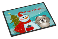 Load image into Gallery viewer, Snowman with Gray Silver Shih Tzu Doormat - 24x36 Decorative Floor Mat – Indoor/Outdoor Rug with Artistic Flair BB1870JMAT
