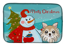 Load image into Gallery viewer, Snowman with Chihuahua Dish Drying Mat – Absorbent, Artistic Kitchen Essentials BB1871DDM
