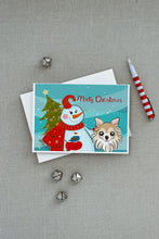 Load image into Gallery viewer, Snowman with Chihuahua Greeting Cards -  Blank Note Cards – 8-Pack of Artist-Designed Cards with Envelopes