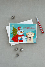Load image into Gallery viewer, Snowman with Golden Retriever Greeting Cards -  Blank Note Cards – 8-Pack of Artist-Designed Cards with Envelopes