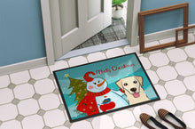 Load image into Gallery viewer, Snowman with Golden Retriever Doormat - 24x36 Decorative Floor Mat – Indoor/Outdoor Rug with Artistic Flair BB1872JMAT