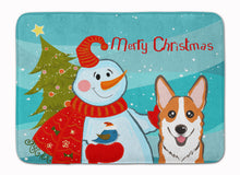 Load image into Gallery viewer, Snowman with Red Corgi Machine Washable Memory Foam Mat BB1874RUG