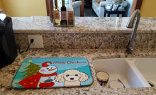 Load image into Gallery viewer, Snowman with Buff Poodle Dish Drying Mat – Absorbent, Artistic Kitchen Essentials BB1878DDM