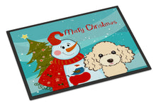 Load image into Gallery viewer, Snowman with Buff Poodle Doormat - 24x36 Decorative Floor Mat – Indoor/Outdoor Rug with Artistic Flair BB1878JMAT