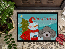 Load image into Gallery viewer, Snowman with Silver Gray Poodle Doormat - 24x36 Decorative Floor Mat – Indoor/Outdoor Rug with Artistic Flair BB1879JMAT