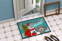 Load image into Gallery viewer, Snowman with Silver Gray Poodle Doormat - 24x36 Decorative Floor Mat – Indoor/Outdoor Rug with Artistic Flair BB1879JMAT