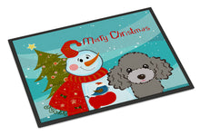 Load image into Gallery viewer, Snowman with Silver Gray Poodle Doormat - 24x36 Decorative Floor Mat – Indoor/Outdoor Rug with Artistic Flair BB1879JMAT