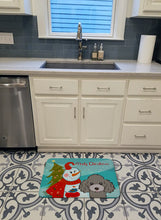 Load image into Gallery viewer, Snowman with Silver Gray Poodle Machine Washable Memory Foam Mat BB1879RUG