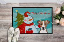 Load image into Gallery viewer, Snowman with Jack Russell Terrier Doormat - 24x36 Decorative Floor Mat – Indoor/Outdoor Rug with Artistic Flair BB1880JMAT