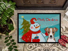 Load image into Gallery viewer, Snowman with Jack Russell Terrier Doormat - 24x36 Decorative Floor Mat – Indoor/Outdoor Rug with Artistic Flair BB1880JMAT