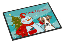 Load image into Gallery viewer, Snowman with Jack Russell Terrier Doormat - 24x36 Decorative Floor Mat – Indoor/Outdoor Rug with Artistic Flair BB1880JMAT