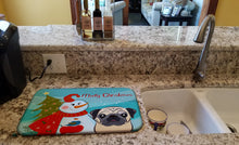 Load image into Gallery viewer, Snowman with Fawn Pug Dish Drying Mat – Absorbent, Artistic Kitchen Essentials BB1882DDM