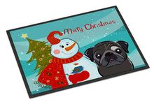 Load image into Gallery viewer, Snowman with Black Pug Doormat - 24x36 Decorative Floor Mat – Indoor/Outdoor Rug with Artistic Flair BB1883JMAT
