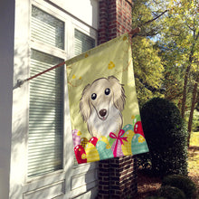 Load image into Gallery viewer, Longhair Creme Dachshund Easter Egg Hunt Flag Canvas House Size BB1894CHF