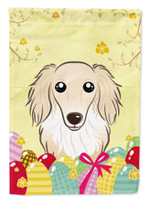 Load image into Gallery viewer, Longhair Creme Dachshund Easter Egg Hunt Garden Flag - Outdoor Decorative Yard Flag BB1894GF
