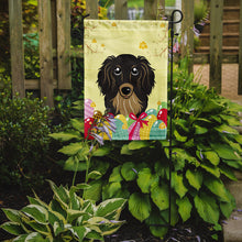 Load image into Gallery viewer, Longhair Black and Tan Dachshund Easter Egg Hunt Garden Flag - Outdoor Decorative Yard Flag BB1895GF