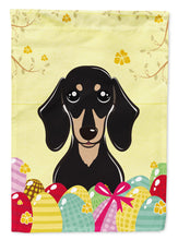 Load image into Gallery viewer, Smooth Black and Tan Dachshund Easter Egg Hunt Garden Flag - Outdoor Decorative Yard Flag BB1897GF