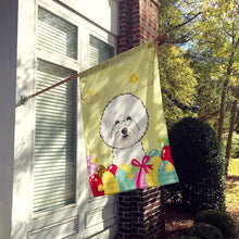 Load image into Gallery viewer, Bichon Frise Easter Egg Hunt Flag Canvas House Size BB1899CHF