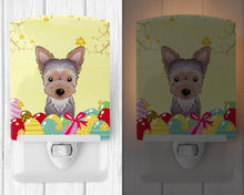 Load image into Gallery viewer, Yorkie Puppy Easter Egg Hunt Ceramic Night Light BB1914CNL