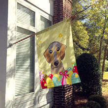 Load image into Gallery viewer, Wirehaired Dachshund Easter Egg Hunt Flag Canvas House Size BB1915CHF