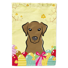Load image into Gallery viewer, Chocolate Labrador Easter Egg Hunt Flag Canvas House Size BB1916CHF