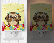 Load image into Gallery viewer, Chocolate Brown Shih Tzu Easter Egg Hunt Ceramic Night Light BB1931CNL