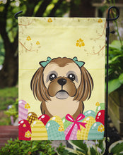 Load image into Gallery viewer, Chocolate Brown Shih Tzu Easter Egg Hunt Garden Flag - Outdoor Decorative Yard Flag BB1931GF