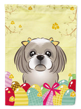 Load image into Gallery viewer, Gray Silver Shih Tzu Easter Egg Hunt Garden Flag - Outdoor Decorative Yard Flag BB1932GF