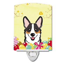 Load image into Gallery viewer, Tricolor Corgi Easter Egg Hunt Ceramic Night Light BB1937CNL