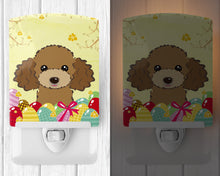 Load image into Gallery viewer, Chocolate Brown Poodle Easter Egg Hunt Ceramic Night Light BB1938CNL