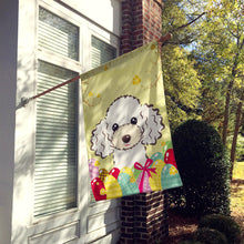 Load image into Gallery viewer, White Poodle Easter Egg Hunt Flag Canvas House Size BB1939CHF