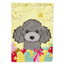 Load image into Gallery viewer, Silver Gray Poodle Easter Egg Hunt Flag Canvas House Size BB1941CHF