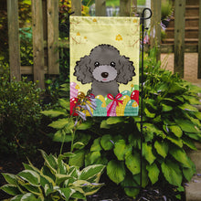 Load image into Gallery viewer, Silver Gray Poodle Easter Egg Hunt Garden Flag - Outdoor Decorative Yard Flag BB1941GF