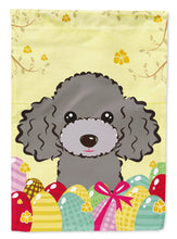 Load image into Gallery viewer, Silver Gray Poodle Easter Egg Hunt Garden Flag - Outdoor Decorative Yard Flag BB1941GF