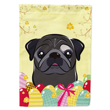 Load image into Gallery viewer, Black Pug Easter Egg Hunt Flag Canvas House Size BB1945CHF