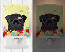 Load image into Gallery viewer, Black Pug Easter Egg Hunt Ceramic Night Light BB1945CNL