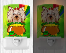 Load image into Gallery viewer, Yorkie Yorkishire Terrier St. Patrick's Day Ceramic Night Light BB1948CNL