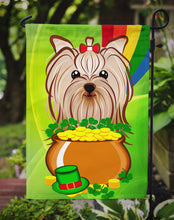 Load image into Gallery viewer, Yorkie Yorkshire Terrier St. Patrick's Day Garden Flag – Decorative Outdoor Yard Flag BB1948GF