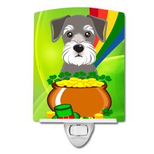 Load image into Gallery viewer, Schnauzer St. Patrick's Day Ceramic Night Light BB1950CNL