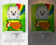 Load image into Gallery viewer, Pomeranian St. Patrick's Day Ceramic Night Light BB1951CNL