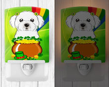 Load image into Gallery viewer, Maltese St. Patrick's Day Ceramic Night Light BB1952CNL