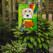 Load image into Gallery viewer, Longhair Creme Dachshund St. Patrick's Day Garden Flag – Decorative Outdoor Yard Flag BB1956GF