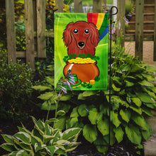 Load image into Gallery viewer, Longhair Red Dachshund St. Patrick's Day Garden Flag – Decorative Outdoor Yard Flag BB1958GF