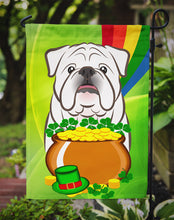 Load image into Gallery viewer, White English Bulldog  St. Patrick's Day Garden Flag – Decorative Outdoor Yard Flag BB1964GF