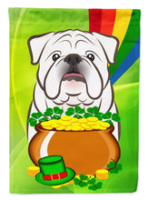 Load image into Gallery viewer, White English Bulldog  St. Patrick's Day Garden Flag – Decorative Outdoor Yard Flag BB1964GF