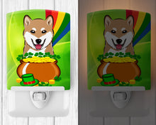 Load image into Gallery viewer, Shiba Inu St. Patrick's Day Ceramic Night Light BB1969CNL